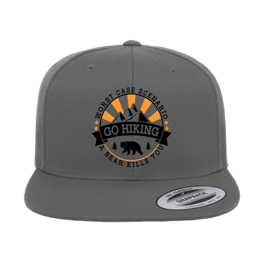 Hiking Worst Case Scenario Embroidered Flat Bill Cap